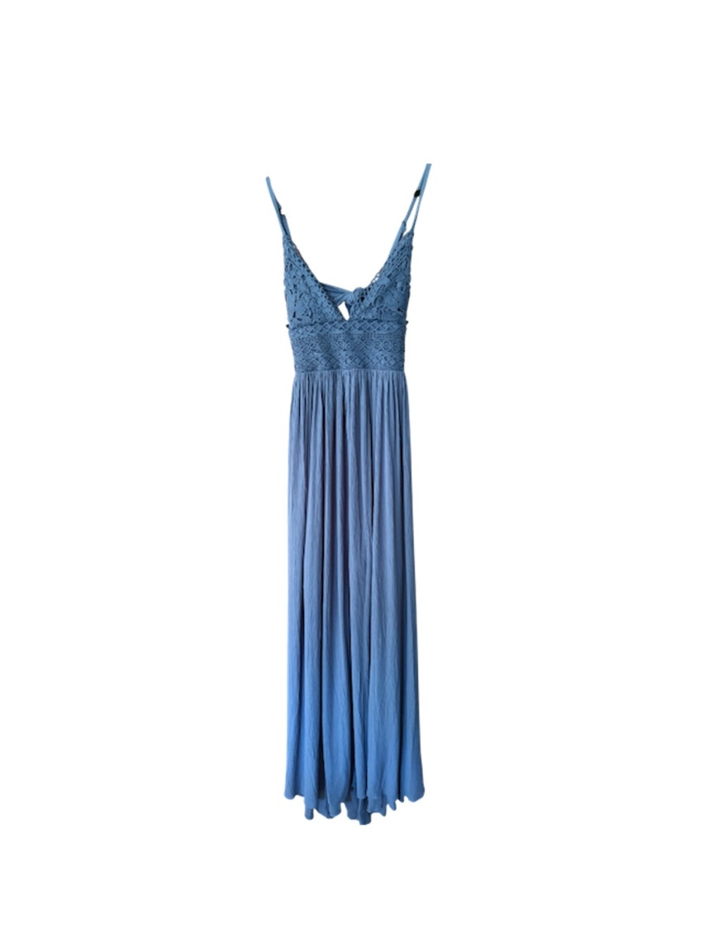 Lovely Day Blue Crochet Bodice Maxi Dress Medium